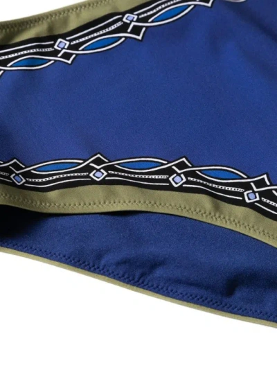 Shop Etro Blue  Geometric-print Swimsuit