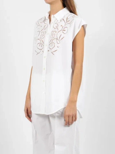 Shop P.a.r.o.s.h Canyox Lace Embroidery Shirt In White