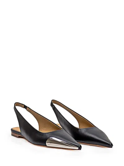 Shop Off-white Leather Slingback In Black