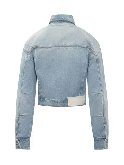 Shop Off-white Toybox Short Jeans Jacket In Blue