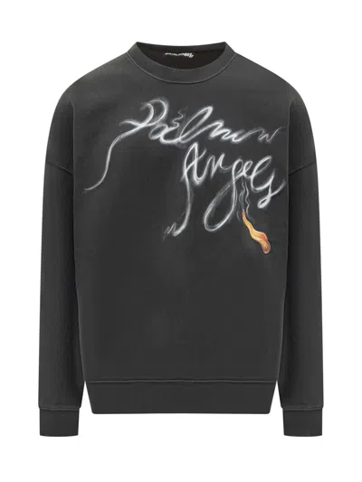 Shop Palm Angels Foggy Pa Crew Sweatshirt In Black