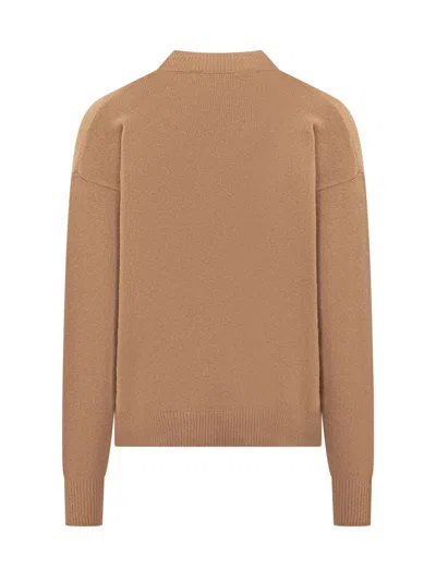 Shop Palm Angels Logo Sweater In Brown