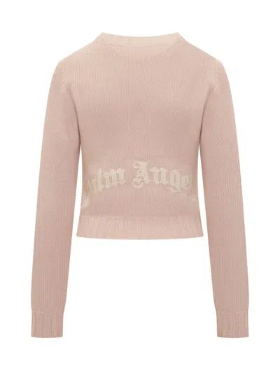 Shop Palm Angels Logo Sweater In Pink