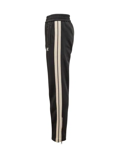 Shop Palm Angels Pants With Monogram Pa In Black
