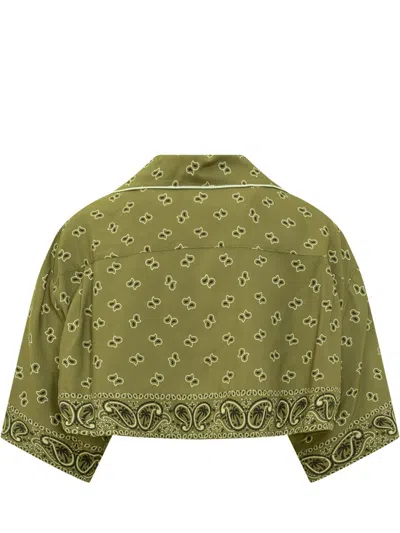 Shop Palm Angels Shirt With Paisley Pattern In Green