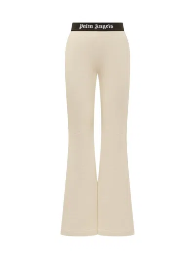 Shop Palm Angels Sporty Pants With Logo In Beige