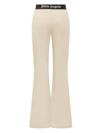 Shop Palm Angels Sporty Pants With Logo In Beige