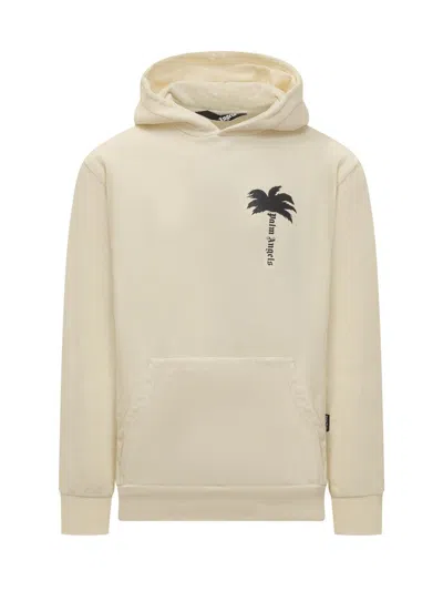 Shop Palm Angels Sweatshirt With The Palm Logo In Beige