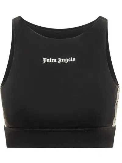 Shop Palm Angels Top With Logo In Black