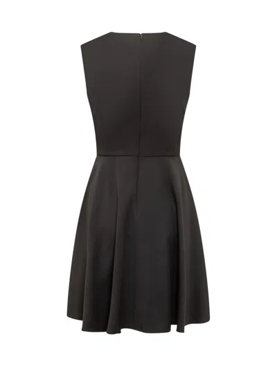 Shop Rochas Dress With Draping In Black