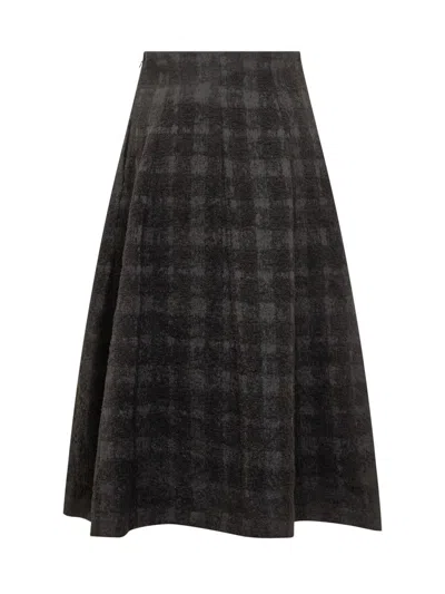 Shop Rochas Midi Skirt In Black