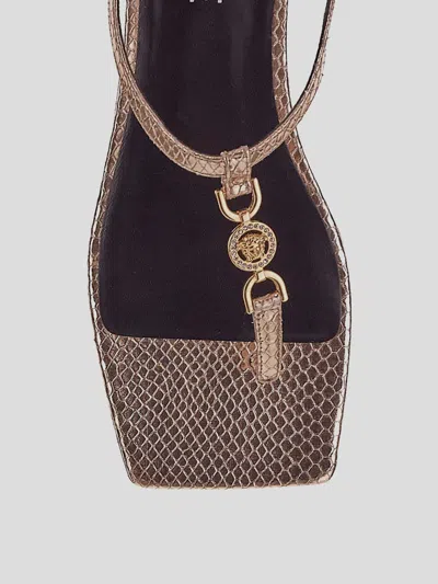 Shop Versace Sandal In Champagneoro