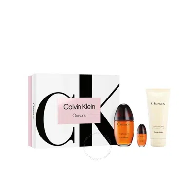 Shop Calvin Klein Ladies Obsession Gift Set Bath & Body 3616302029990 In Orange