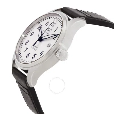 Shop Iwc Schaffhausen Iwc Pilots Automatic White Dial Men's Watch Iw328207 In Black / White