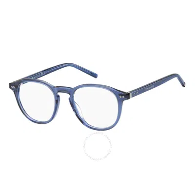 Shop Tommy Hilfiger Demo Round Men's Eyeglasses Th 1893 0pjp 48 In Blue