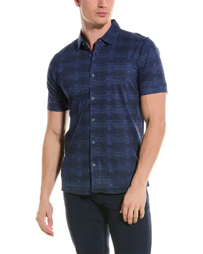 Shop Raffi Button Front Shirt In Blue