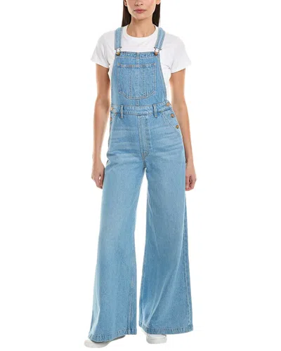Shop Mother Denim Snacks The Sugar Cone Overall In Blue