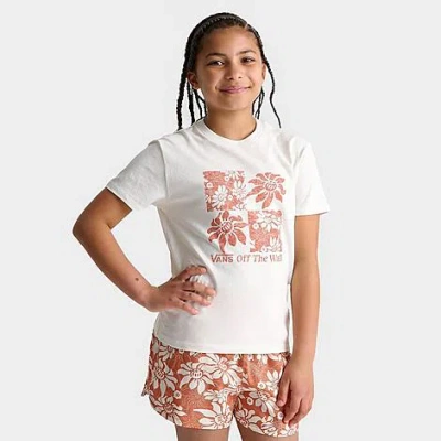 Shop Vans Girls' Tropic Check T-shirt In Marshmellow/autumn Leaf
