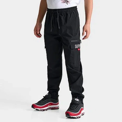 Shop Supply And Demand Boys' Woven Cargo Jogger Pants In Black