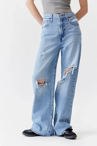 Shop Levi's Ribcage Wide-leg Jean In Indigo, Women's At Urban Outfitters