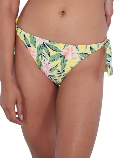 Shop Birdsong Cheeky Side Tie Bikini Bottom In Paradise Blooms