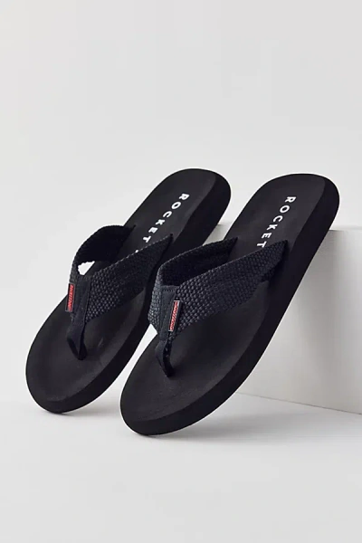 Shop Rocket Dog Sunset Webbing Thong Sandal In Black, Women's At Urban Outfitters