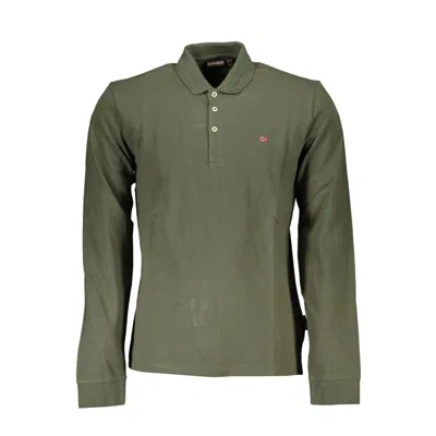 Shop Napapijri Green Cotton Polo Shirt