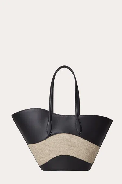 Shop Little Liffner Tulip Shoulder Bag Medium Black / Beige
