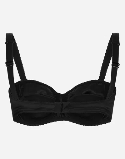 Dolce & Gabbana Balconette Bra With Adjustable Straps And Scalloped Edges In ブラック