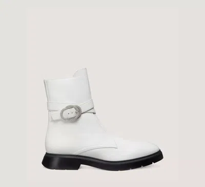 Shop Stuart Weitzman Crystal Buckle Zip Bootie The Sw Outlet In White