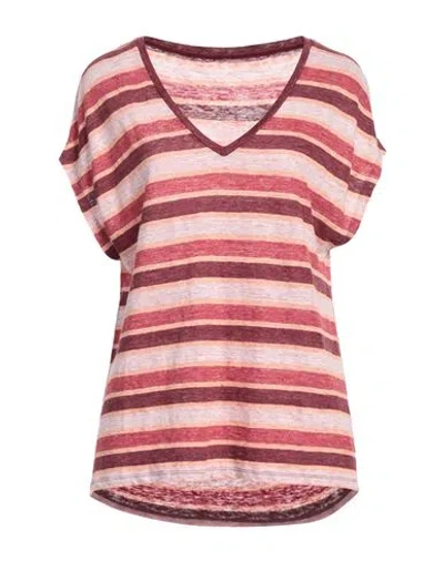 Shop Majestic Filatures Woman T-shirt Garnet Size 1 Linen In Red