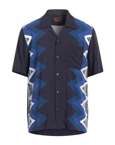 Shop Missoni Man Shirt Midnight Blue Size M Viscose