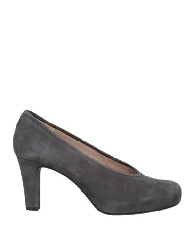 Shop Unisa Woman Pumps Lead Size 8 Soft Leather In Grey