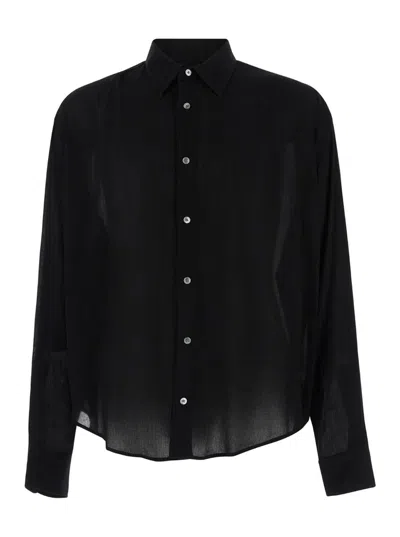 Shop Ami Alexandre Mattiussi Boxy Fit Shirt In Black