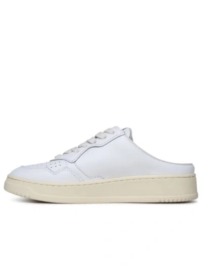Shop Autry White Leather Mule Sneakers