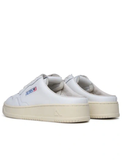 Shop Autry White Leather Mule Sneakers