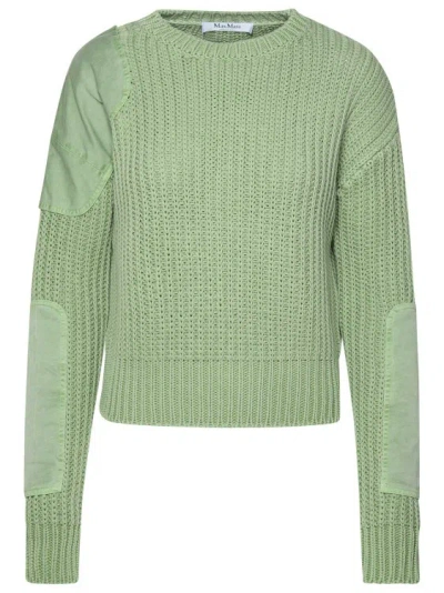 Shop Max Mara Sage Green Cotton Sweater