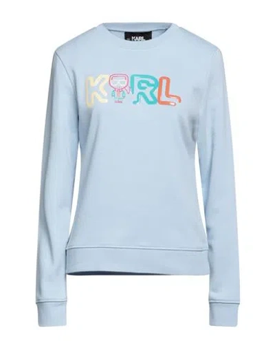Shop Karl Lagerfeld Jelly Mini Karl Logo Sweat Woman Sweatshirt Sky Blue Size S Organic Cotton, Recycled