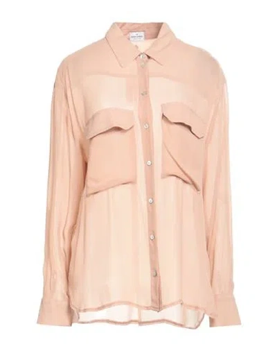 Shop Rebel Queen Woman Shirt Light Brown Size M Viscose In Beige