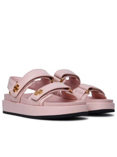 Shop Tory Burch Kira' Pink Leather Sporty Sandals