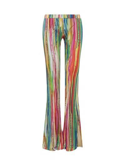 Shop Dsquared2 Flared Pants In Multicolor