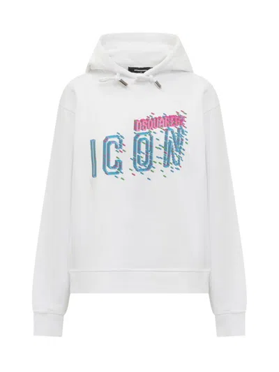 Shop Dsquared2 Icon Collection Icon Pixeled Sweatshirt In White