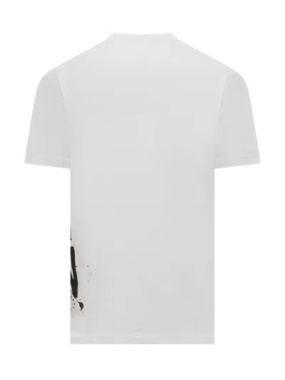 Shop Dsquared2 Icon Collection T-shirt With Splash Cool Print In White