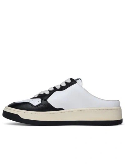 Shop Autry White Leather Mule Sneakers In Grey