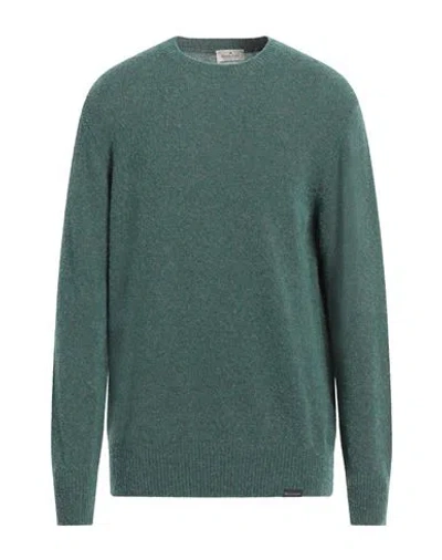Brooksfield Man Sweater Emerald Green Size 48 Virgin Wool In Green