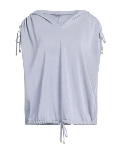 Shop Peserico Woman Sweater Sky Blue Size 10 Linen, Cotton
