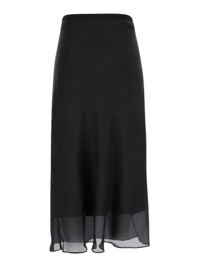 Shop Dunst Layered Satin Skirt In Black