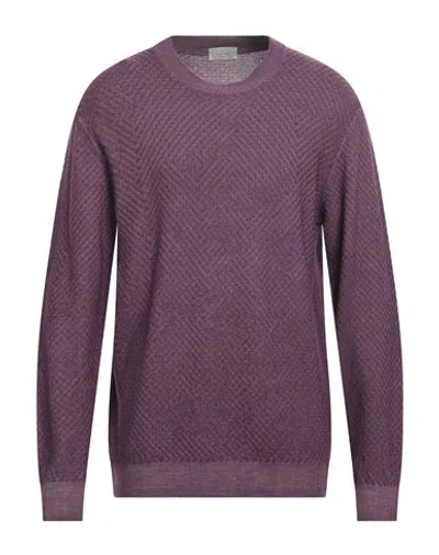 Shop Altea Man Sweater Mauve Size Xl Virgin Wool In Purple