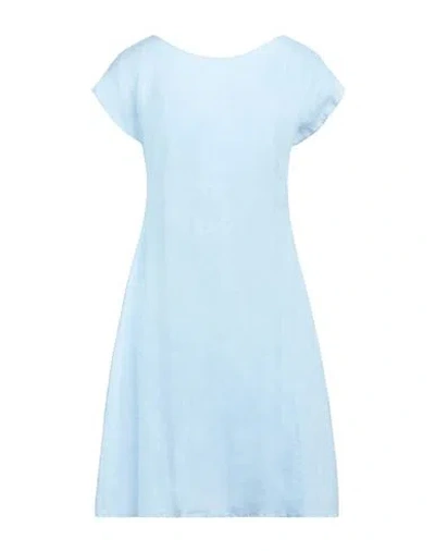Shop Rossopuro Woman Midi Dress Sky Blue Size Xs Linen