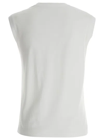 Shop Frame White Sleeveless T-shirt In Cotton Woman